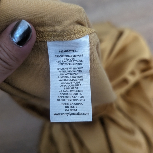 Corey Lynn Calter Petra Gold Satin Wide Leg Pants - Picture 14 of 14